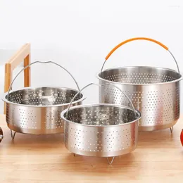 Double Boilers Stainless Steel Steamer Rack Insert Stock Pot With Handle Steaming Tray Rice Pressure Cooker Basket Kitchen Cooking Tool