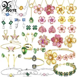 Zestawy 2023 Oryginalne kolczyki bransoletki florerecki dla kobiet luksusowy biżuteria luksusowy kwiat mesmera Cryształ cyrkon z logo