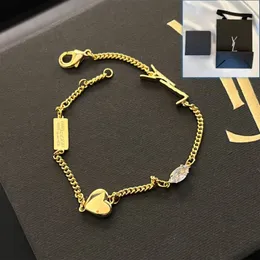 Novo estilo pulseira de designer com caixas boutique marca corrente pulseira 18k banhado a ouro mulheres charme pulseira moda aniversário presente perfeito jóias casal família