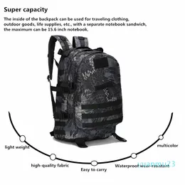 Intero Sport 40L 3P Zaino tattico militare Oxford Borsa da campeggio mimetica impermeabile Borsa da trekking Zaini Borsa da trekking Shou