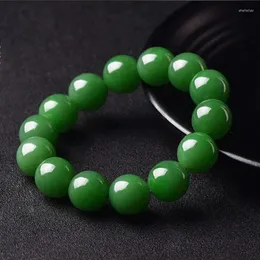 Strang Authentisches natürliches Hetian-Jade-Armband für Paare – exquisite Perlen-Handschlaufe, Glück und Glück