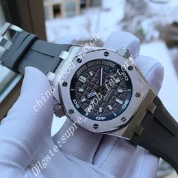 BFF Factory 15720 42 mm Super Watch Super Watch Automatic Cal. 3120 Automatyczne ruchy szafirowe szklane zegarki gumowe paski na szare dysze zegarki przezroczyste