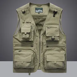 Vår- och höstnät Vest Men's Leisure Outdoor Multi Pocket Fishing Photography Vest Trendy