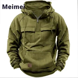 ألوان صلبة بسيطة بسيطة مقنعين سترة Allmatch Trend Mens Sweatshirts الأوروبي والأمريكي معطف متعدد الأدوات 240111