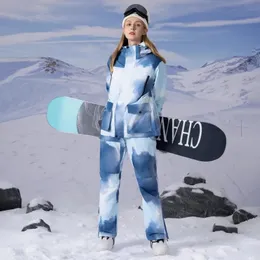 2024 Fashion Women's Snow Wear Waterproof Ski Suit Set Snowboarding Clothing Outdoor Costumes Winter Jackets and Pants For Girl 240111