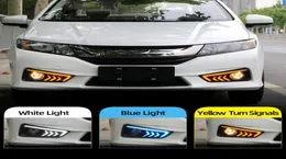 2PCS LED Honda City 2015 2016 Fog Lamp Cover Headlight7711407에 대한 DRL 주간 달리기 조명