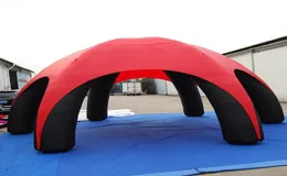 Наружный красный 10-метровый арочный шатер, портативный, на 6 ножках, рекламный надувной тент-паук, гигантский всплывающий купол без боковых стенок для мероприятия4812696