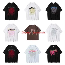 TSHIRTS SP5DER MENS KOMENS Högkvalitativ t-skjortor Fashion Letter Frame Tryckt Black Pink Men Spider T-shirt Cotton Casual Tees VCCI