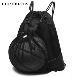 Drawstring Basketball Football Bag Ultralight Mesh Ball Soccer Shoes Ryggsäck Utomhus Sport Yoga Simning Bagage Pack XA103B 240111