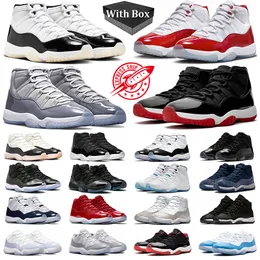Jumpman 11 Basketball Shoes Men Women 11s DMP Amnitity Cool Gray Cherry Cement Gray Bred Black Blue Blue Pink Red Mens Ship Switch Sneakers