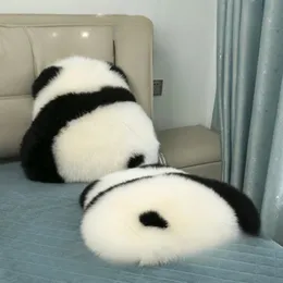 Peluche Cuscino Imitazione Lana Velluto Panda Cuscini di lancio Cuscino Panda arrabbiato Divano di casa Sedia a bovindo Cuscino universale 240111