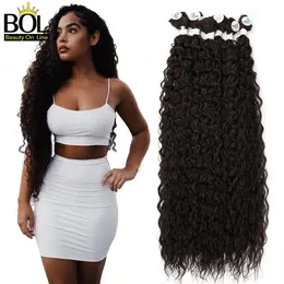 BOL Synthetic Curly Hair Bundles Water Wave 3PCSPack 100g Color Black Heat Resistant Fiber Kinky 240110