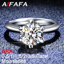 Rings 0.5/1/1.5/2/3/5 Carat Genuine Moissanite Ring for Women 18K White Gold S925 Sterling Silver Crown Diamond Wholesale Jewelry GRA