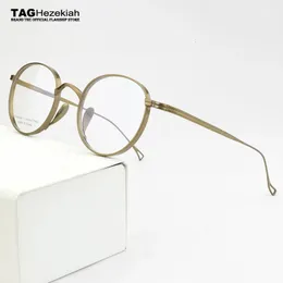 Montura de gafas redondas de marca de lujo para hombre, gafas graduadas para miopía óptica, montura para mujer, gafas ultraligeras 113 240110