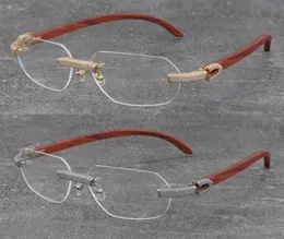 2022 NYT METAL RIMLESS TRO 8 Färgramar Eyewear Micropaved Diamond Set Glasögon Män Kvinnor med C -dekoration Rocks Wire 18K Gold7945963