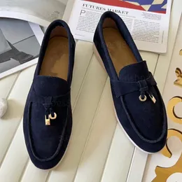 Tasarımcı Loafers Elbise Ayakkabıları Erkek Kadınlar Loro Loafers Düz Düşük Üst Süet Deri Oxfords Sıradan Ayakkabılar Mokasenler Mokasenler Çalışan Sürüş Ayakkabıları