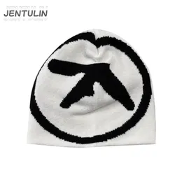 Cappello punk berretti lavorati a maglia Aphex Twin caps per uomo Hip Hop Skullies streetwear unisex Y2k passamontagna invernale Kpop vintage goth caldo 240110