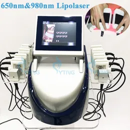 Resultados eficazes Remoção de gordura Lipolaser 650nm 980nm Redução de celulite Diodo Laser Lipólise Máquina de emagrecimento corporal