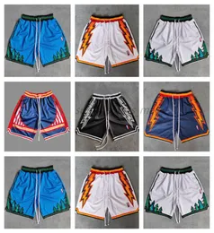 Baskılı Basketbol Şortları Köri Takımı Trillest Shorts 20212022 Şehir Zip Cep Siyah Beyaz Blue1919535