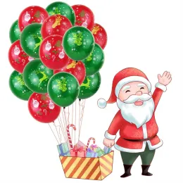 Balões de látex impressos de 12 polegadas, natal, papai noel, impressão, balão de festa, natal, neve, suprimentos para festa, decoração de festival, bj