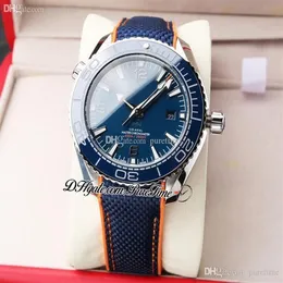 2021 JHF 600M Miyota 8215 A8800 Automatyczna męska zegarek 215 33 40 20 03 001 Stalowa niebieska ceramiczna ramka Blue Dial Nylon Pureteime I305p