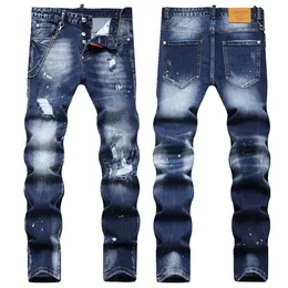 2Designer Purple Jeans Mężczyzn Damskie High Street Wash Dżins haftowany zamek błyskawiczny szczupły dżinsy na nogach klasyczne modne street z luksusowymi dżinsami #17