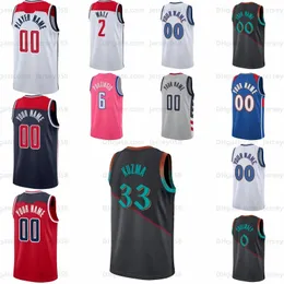 Poole 33 Kyle Kuzma 13 Jerseys de basquete Bilal Coulibaly Daniel Gafford Deni Avdija Corey Kispert Homens personalizados