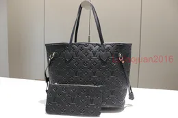 Borsa firmata Borsa tote cross body Borsa da donna monog Steamer Borse shopping Borse 40995 2 pezzi / set M45686 Borsa composita in rilievo nero leopardato