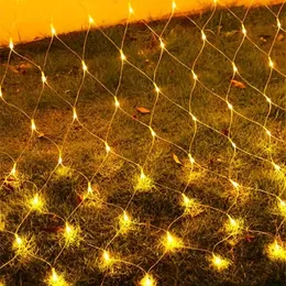 118.11 x 78.74 cala LED Outdoor Fishing Net Light, Festoon Garden Decoration Outdoor Street Garland Wedding Party Nowy Rok Świąteczne światło