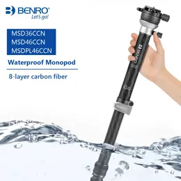 Monopods Benro Msd36ccn/msd46ccn/msdpl46ccn Monopod Professional Carbon Fiber Camera Stand for Travel Waterproof Plate Buckling Design