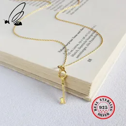 목걸이 S'steel Key Pendant Necklace for Women Real 925 Sterling Silver Jewelry Chain Female Charms Kolye Vintage Bijoux Femme Jewelry