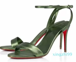 Lady sandal Loubigirl 85mm brand Sandal Women Shoes Luxury Designer paris dress high heels calf leather ankle strap open toe