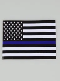 İnce Blueline ABD Polis Bayrakları Araba Sticker ABD bayrak kamyonları bilgisayar çıkartma etiketi 1143635cm araba çıkartma penceresi etiketi cyz30797695898