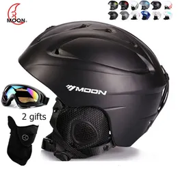 문 스키 헬멧 성인 및 어린이 스노우 안전 스케이트 보드 스노우 보드를위한 Moon Ski Helmet InteverallyMolded 스키