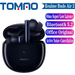 Hörlurar original New Realme Buds Air 2 trådlös Bluetooth hörlurar 25 timmar total uppspelning 88ms super låg latens ANC SBC IPX5 vattentät