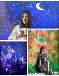 LED Sky Ocean Projector Night Light Color Changing Water Wave Starry Lamp med Moon Star for Bedroom Tak Party Relaxin7949068