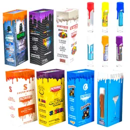 Pre-rullfogar korkrör barnsäkert lås akrylrör Silikonlock Tobaksförvaringsbehållare med Clamshell Packaging Box Plastic Case LL