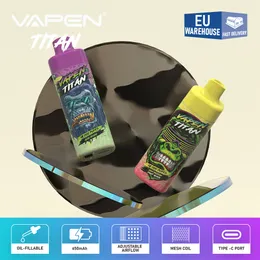 Warehouse Eurehouse Vapen Titan Do jednorazowy Vape 10000 Puffs Efinarettes Prefilowane 20ml napełniony puff razz bar tornado smak 9K 10K 12K hurtowe poco Cigs Pary złoże