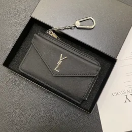 2024 YL Official Website 1:1 Version Keychains Men and Women Luxury Designer Zero Wallet Classic Logo Y Color Label Credit Card Small Card Bag 13.5 * 8.5cm