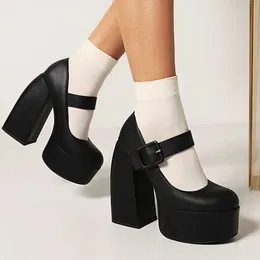 Baldauren Women مضخات كبيرة الحجم 43 العلامة التجارية High Heel Buckle Platform Sexy Goth Mary Jane Footwear Pumps 240110