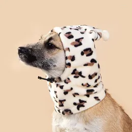 Dog Apparel Leopard Print Puppy Hat Funny Christmas Shapeshifting Decoration Head Windproof Accessories