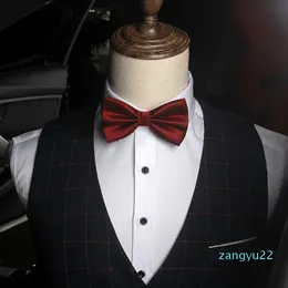 Düz renkli moda eğim bağları damat erkekler ekose evlilik kelebek düğün iş takım kurw tie