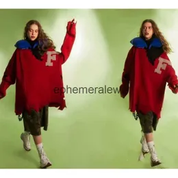 Suéteres femininos raf emblema danificado os vermelho suéter retro estilo academia extra grande toalha de lã v-ne bordada camisa de malha
