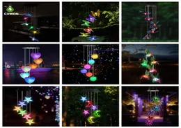 LED güneş lambaları rüzgar çanları kristal top sinek kuşu dekoratif açık renk, ev için su geçirmez asılı lamba değiştirme