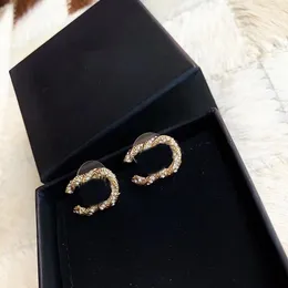 Misturado Simples Banhado A Ouro Prata Marca De Luxo Designers Letras Stud Geométrico Famoso Mulheres Redondo Cristal Strass Pérola Brinco Festa De Casamento Diamante 111