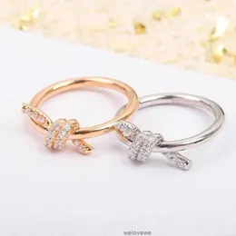 Fashion Designer Brand Jewelry 925 Sterling Silver Knot Ring for Women's Exquisite Temperament Luxury Party Couple Gift