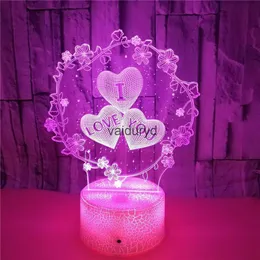 Altro Decorazioni per la casa Lampada 3D Nighdn TI AMO Regalo di nozze di San Valentino per l'amante Colorfu Luce a LED Proposta Decorazione Camera Romantica Lampvaiduryd