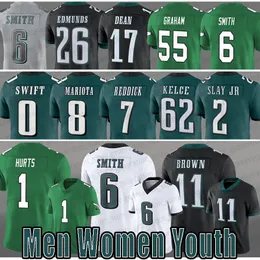 2024 NOWOŚĆ 1 JALEN SPORTUJE PHILADELPHIAS EAGless Football Jersey Philly A.J. Brown Devonta Smith Jason Kelce Rashaad Penny Haason Reddick Fletcher Cox