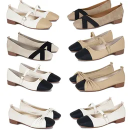 2024 Designer Women Buty Nowe łuk w kolorze niskim pięcie płytkie pojedyncze proste buty dojeżdżające do pracy duże rozmiar