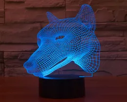 USB Powered 7 Colors Amazing Dog Head Models Optical Illusion 3D Glow LED Lamp Art Sculpture Produces Unique Lighting Effects6921350